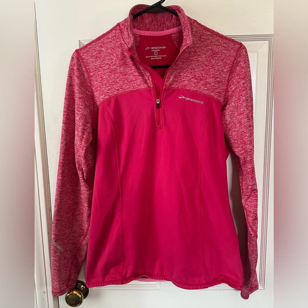 Brooks Pink Fitted Long Sleeve Hoodie